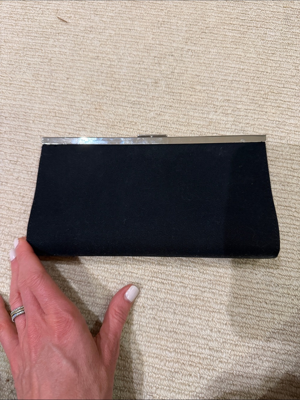 Banana Republic Black Evening Clutch with Silver Trim